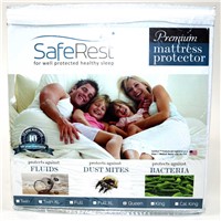 Queen Size SafeRest Premium Hypoallergenic Waterproof Mattress Protector - Vinyl Free