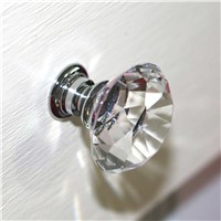 IQUALITE 12pcs Diamond Shape Crystal Glass 30mm Drawer Knob Pull Handle Used for Cabinet, Drawer